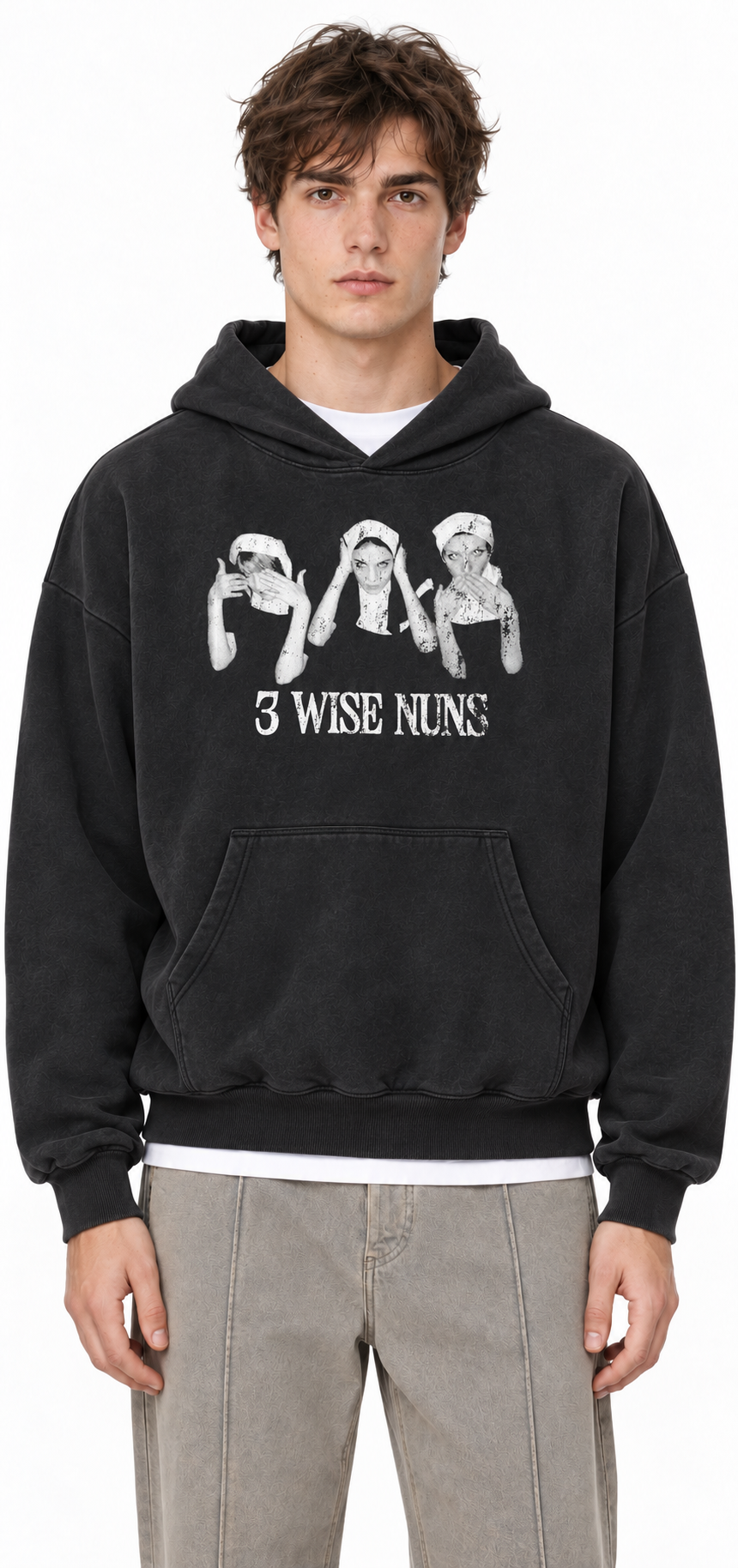 "3 Wise Nuns" Oversized Hoodie